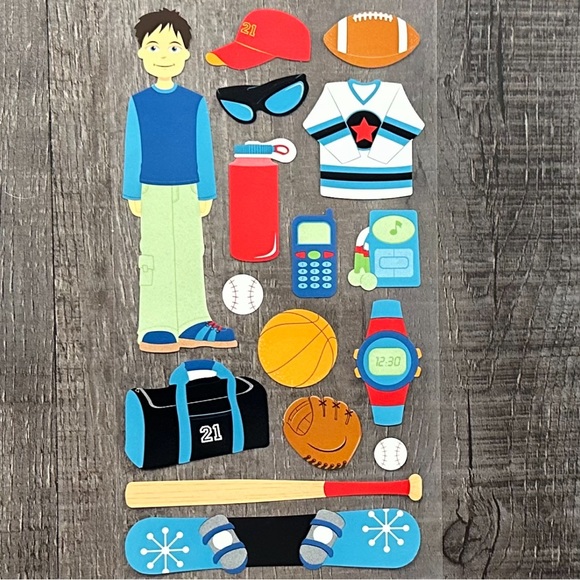 💞 New Athletic Sports Scrapbook Craft Stickers - Picture 1 of 2